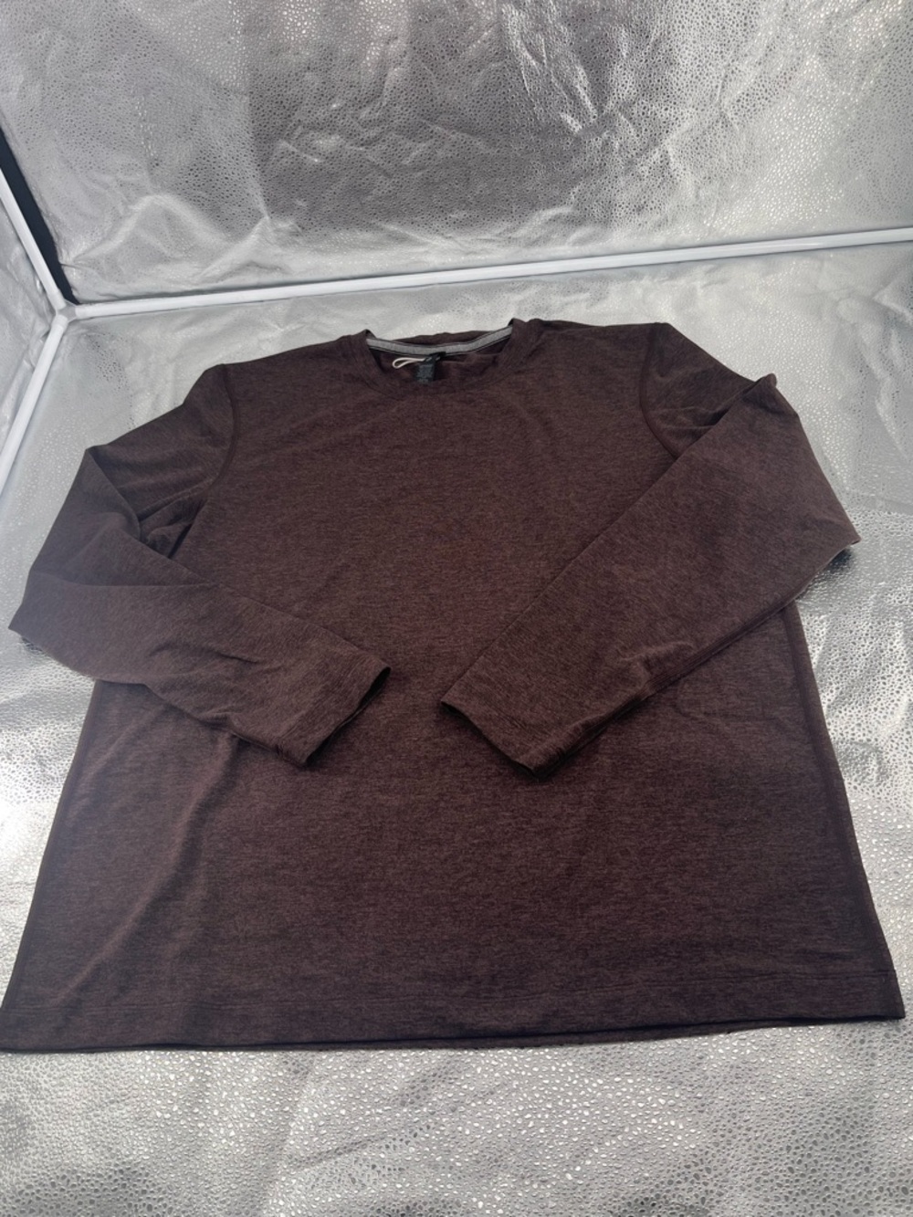 Lululemon Men Soft Jersey Long-Sleeve Shirt Size XL Heathered Brown Comfy